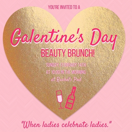 galentine's day party brunch invitation
