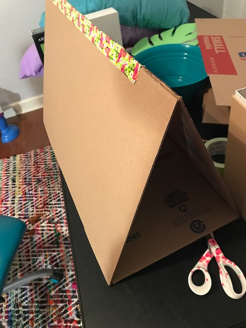 DIY Kids' Cardboard Art Easel